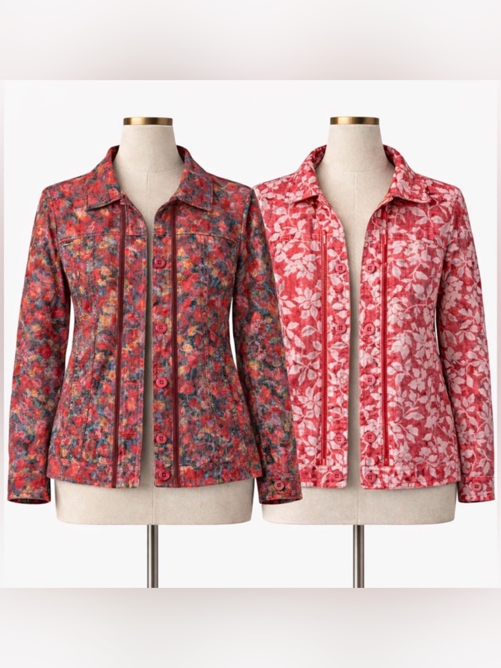 Women’s Coldwater Creek Reversible Button Down Jacket Floral Size M